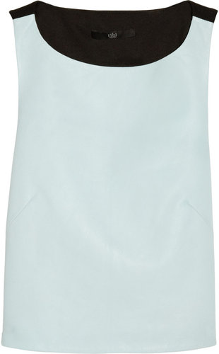 Tibi Cropped leather and ponte top