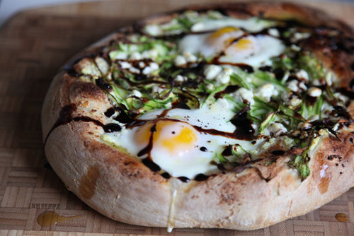 Asparagus, Goat Cheese, and Pea Shoot Pizza Asparagus, Goat Cheese, and Pea Shoot Pizza