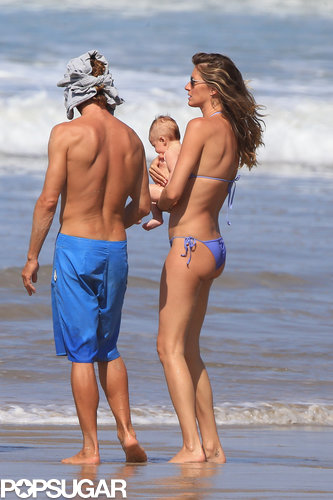 Gisele Bündchen wore a purple bikini.
Gisele Bündchen wore a purple bikini.