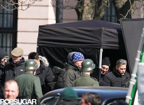 George Clooney and Matt Damon Share a Laugh on Set George Clooney and Matt Damon Share a Laugh on Set