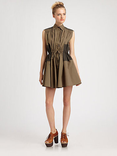 Thakoon Addition Two-Tone Cotton Shirtdress