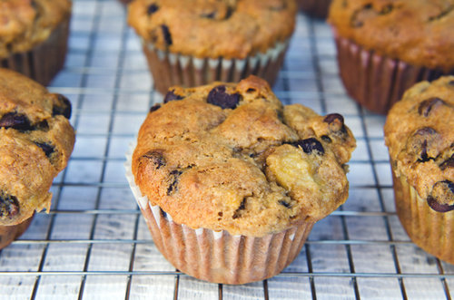 BANANA CHOCOLATE CHIP NUT MUFFINS