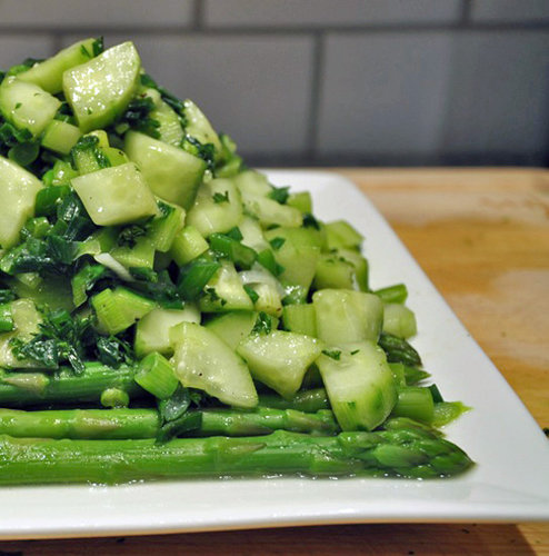Asparagus, Scallion, and Cucumber Salad Asparagus, Scallion, and Cucumber Salad