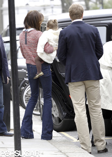 Victoria Beckham got into a car with Harper.
Victoria Beckham got into a car with Harper.