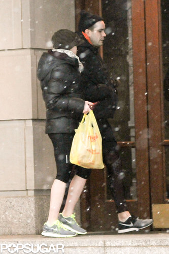 Scarlett Johansson Takes a Snowy City Stroll With Romain Scarlett Johansson Takes a Snowy City Stroll With Romain