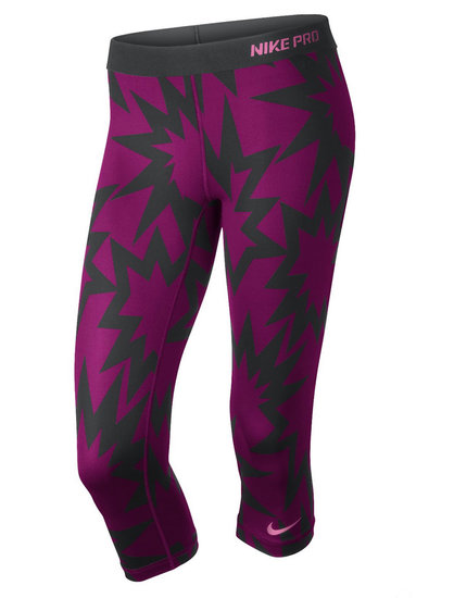 A pair of Nike Pro printed compression capris ($45) look like something out of a pop-art print. Top off the look with a matching bra ($35) to make an even louder statement!
A pair of Nike Pro printed compression capris ($45) look like something out of a pop-art print. Top off the look with a matching bra ($35) to make an even louder statement!