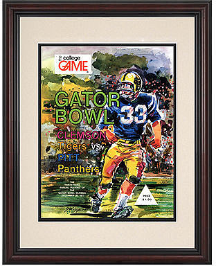 Mounted Memories Wall Art, Framed Pitt vs Clemson Football Program Cover 1977