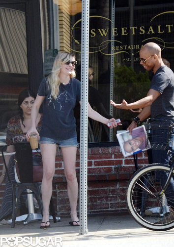 Kirsten Dunst stopped to talk to an onlooker while getting coffee in LA.
Kirsten Dunst stopped to talk to an onlooker while getting coffee in LA.