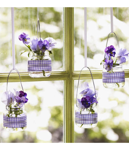 Hanging Baby-Food Jar Vases Hanging Baby-Food Jar Vases