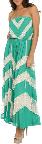 Chevron Lace Maxi Dress