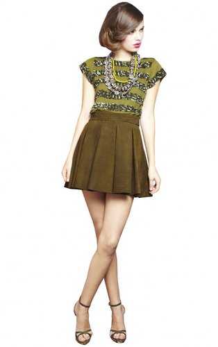 Milo Leather Box Pleat Mini Skirt