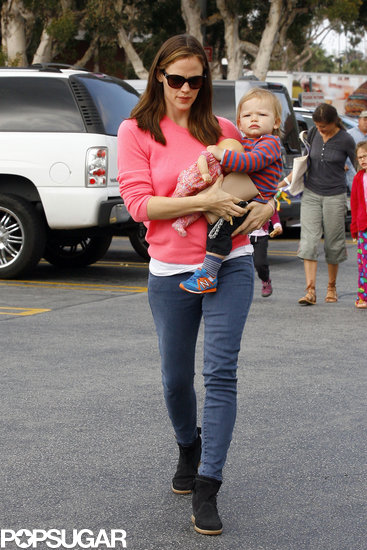 Jennifer Garner carried Samuel Affleck into a hardware store.
Jennifer Garner carried Samuel Affleck into a hardware store.