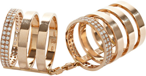 Repossi Rose Gold & Diamond Seven-Row Berbere Ring