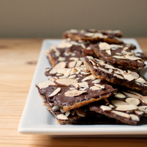 Chocolate-Covered Almond Matzo Toffee Chocolate-Covered Almond Matzo Toffee