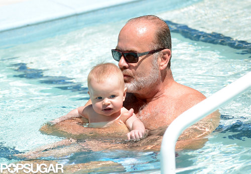 Kelsey Grammer kissed his daughter Faith in the pool on Friday in Miami.
Kelsey Grammer kissed his daughter Faith in the pool on Friday in Miami.