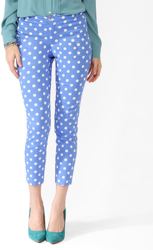 FOREVER 21 Polka Dot Ankle Pants