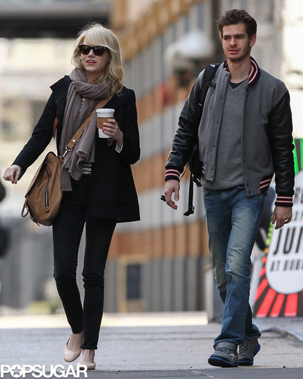 Emma Stone and Andrew Garfield strolled through NYC together on Tuesday.
Emma Stone and Andrew Garfield strolled through NYC together on Tuesday.
