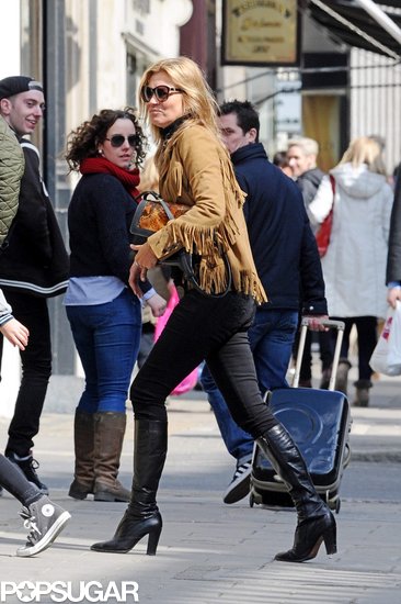 Kate Moss Wears Fringe For a London Lunch Date Kate Moss Wears Fringe For a London Lunch Date