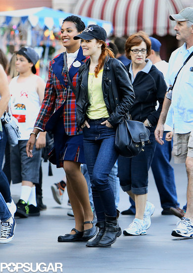 Rachel McAdams walked through Disneyland. Rachel McAdams walked through Disneyland.