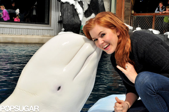 Isla Fisher got some love from Nanuq the whale. Isla Fisher got some love from Nanuq the whale.