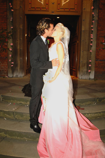 Gwen Stefani ditched all-white for a white-and-pink John Galliano for Christian Dior gown for her London nuptials to Gavin Rossdale in September 2002. We adore the ombré effect — so cool.
Gwen Stefani ditched all-white for a white-and-pink John Galliano for Christian Dior gown for her London nuptials to Gavin Rossdale in September 2002. We adore the ombré effect — so cool.