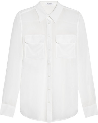 Equipment Slim Signature crinkled silk-chiffon shirt