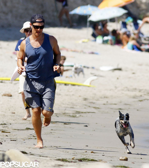 Matthew McConaughey's pup kept up with him during their sprints on the beach in Malibu in August 2009.
Matthew McConaughey's pup kept up with him during their sprints on the beach in Malibu in August 2009.
