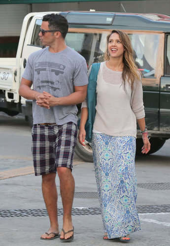 Jessica and Cash took a stylish St. Barts stroll together — we adore Jessica's floral Tory Burch maxi skirt and blue studded sandals. To get the look, pair this floral maxi skirt ($46) with these blue studded sandals ($21, originally $69).
Jessica and Cash took a stylish St. Barts stroll together — we adore Jessica's floral Tory Burch maxi skirt and blue studded sandals. To get the look, pair this floral maxi skirt ($46) with these blue studded sandals ($21, originally $69).