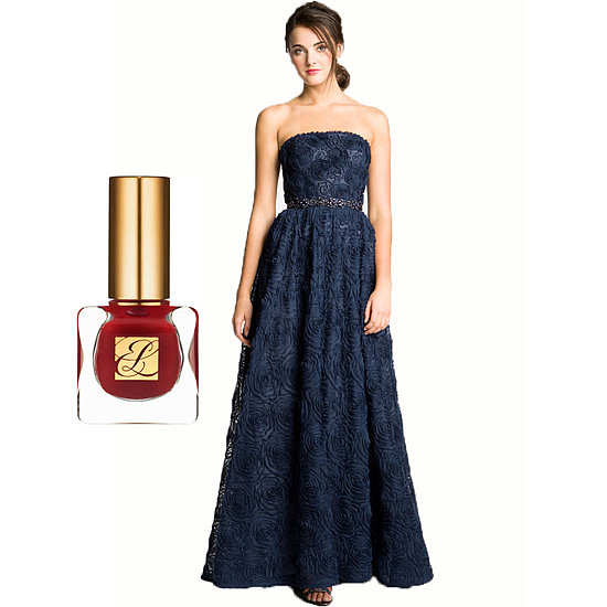 Dare to add some drama to this feminine Strapless Soutache Gown ($278) from Adrianna Papell by swiping on a couple coats of Estée Lauder Nail Lacquer in Molten Lava ($20).
Dare to add some drama to this feminine Strapless Soutache Gown ($278) from Adrianna Papell by swiping on a couple coats of Estée Lauder Nail Lacquer in Molten Lava ($20).