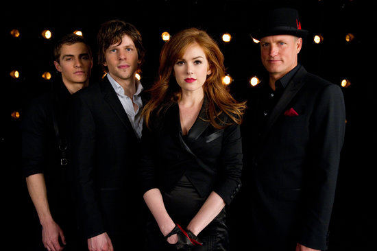 Dave Franco, Jesse Eisenberg, Isla Fisher, and Woody Harrelson in Now You See Me.
Dave Franco, Jesse Eisenberg, Isla Fisher, and Woody Harrelson in Now You See Me.