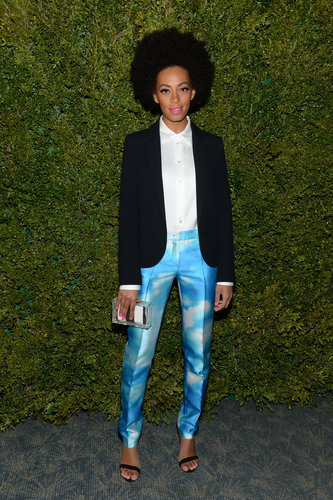Solange Knowles (wearing Spring 2013 Michael Kors trousers) at the United Nations World Food Programme Dinner in New York.
Solange Knowles (wearing Spring 2013 Michael Kors trousers) at the United Nations World Food Programme Dinner in New York.