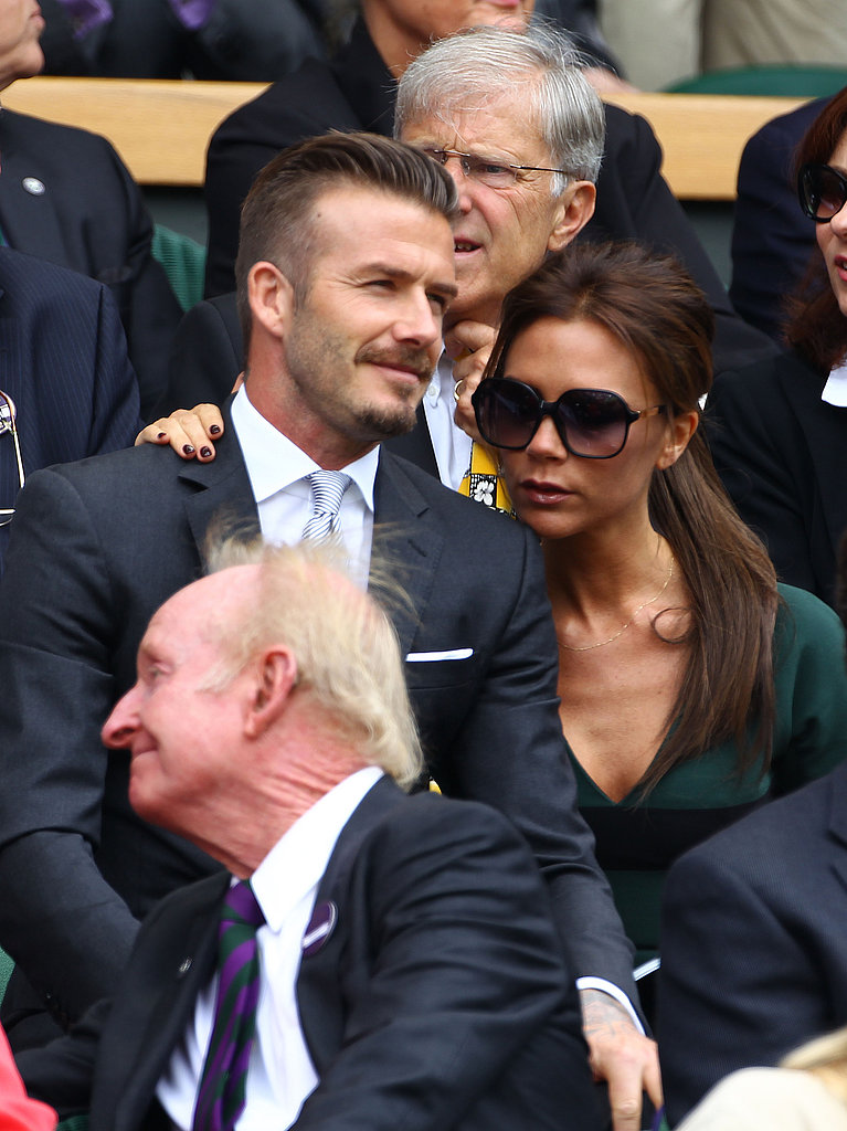 David and Victoria stayed close while they watched Wimbledon in July 2012.
David and Victoria stayed close while they watched Wimbledon in July 2012.