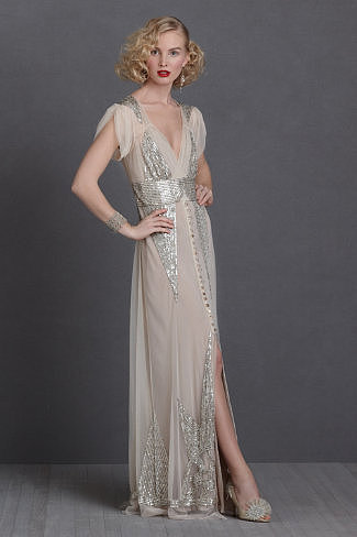 For the girl who's all about '20s glam, this Anna Sui sequined gown ($1,200) is the perfect way to spend your big day.
For the girl who's all about '20s glam, this Anna Sui sequined gown ($1,200) is the perfect way to spend your big day.