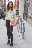 Metallic and printed jeans