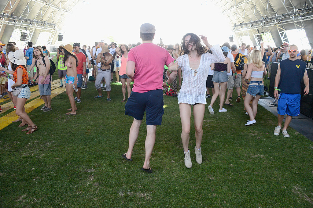 A guy and girl danced together at Coachella.
A guy and girl danced together at Coachella.