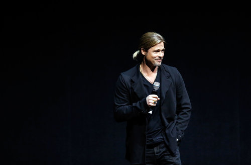 Brad Pitt Says He Made World War Z For His "Boys" at CinemaCon Brad Pitt Says He Made World War Z For His "Boys" at CinemaCon