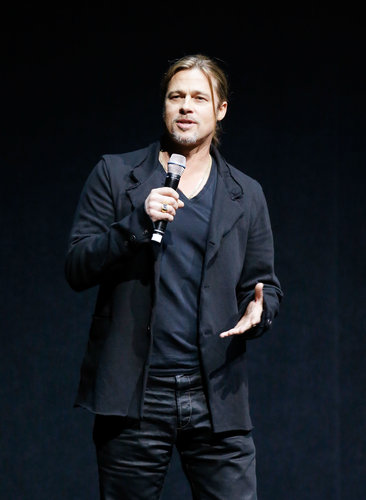 Brad Pitt Says He Made World War Z For His "Boys" at CinemaCon Brad Pitt Says He Made World War Z For His "Boys" at CinemaCon