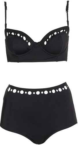 Black Cut Out Longline Bikini