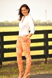Printed Denim and White Button Down