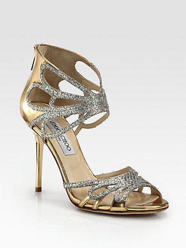 Jimmy Choo Melody Glitter & Metallic Leather Sandals