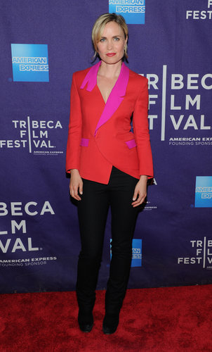 Radha Mitchell colorblocked with red and pink, providing a brighter twist on menswear-inspired dressing at the Gore Vidal: The United States of Amnesia premiere.
Radha Mitchell colorblocked with red and pink, providing a brighter twist on menswear-inspired dressing at the Gore Vidal: The United States of Amnesia premiere.