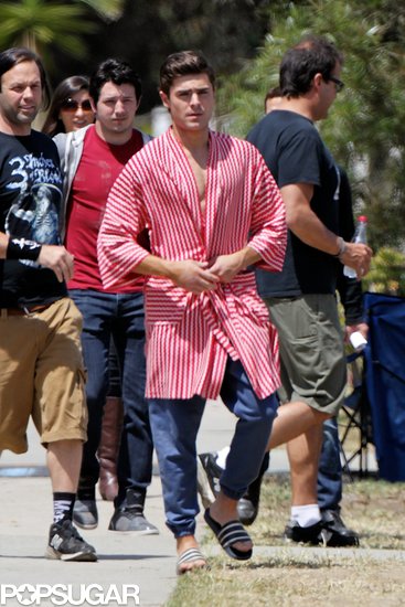Zac Efron made his way through the Townies set in LA. Zac Efron made his way through the Townies set in LA.