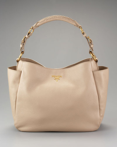 Prada Vit Daino Double-Pocket Hobo
