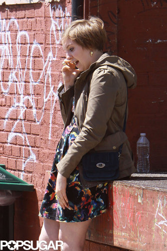 Lena Dunham and Allison Williams Get in Girl Time on Set Lena Dunham and Allison Williams Get in Girl Time on Set