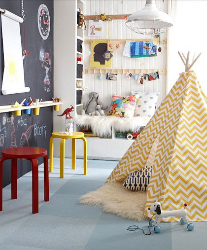 Fit for the stylish playroom, this chevron tent ($115) offers your tots their own hideaway for playtime, nap time, or anytime!
Fit for the stylish playroom, this chevron tent ($115) offers your tots their own hideaway for playtime, nap time, or anytime!