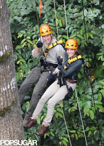 Kate Middleton and Prince William showed off their sporty side in a Borneo rain forest in September 2012.
Kate Middleton and Prince William showed off their sporty side in a Borneo rain forest in September 2012.