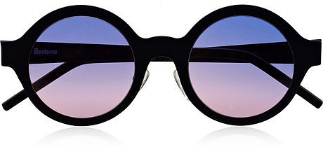 Illesteva Frieda round-frame matte-steel sunglasses