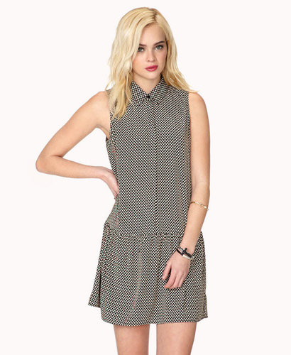 FOREVER 21 Drop Waist Geo Print Dress