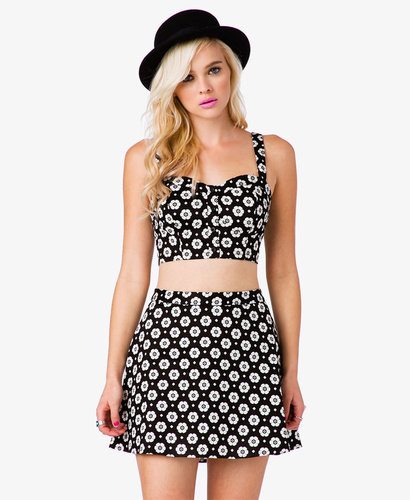 FOREVER 21 Retro Floral Crop Top