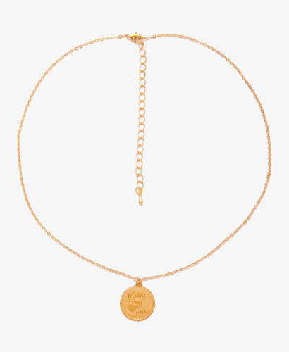 FOREVER 21 I Love You Coin Charm Necklace